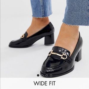 ASOS Design NEW US 5 Wide Fit Patent Heeled Loafer